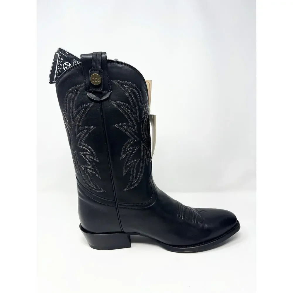 Roper Sidewinder CCS Concealed Carry Cowboy Boots Men’s 9.5D Black Leather NWT